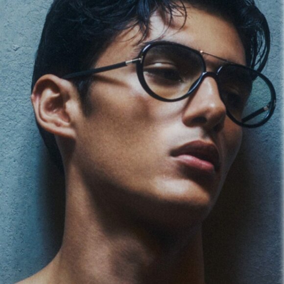 Tom Ford FT5838-B 001 Aviator Eyeglasses 57mm - Black/Blue Light Block - Picture 2 of 9